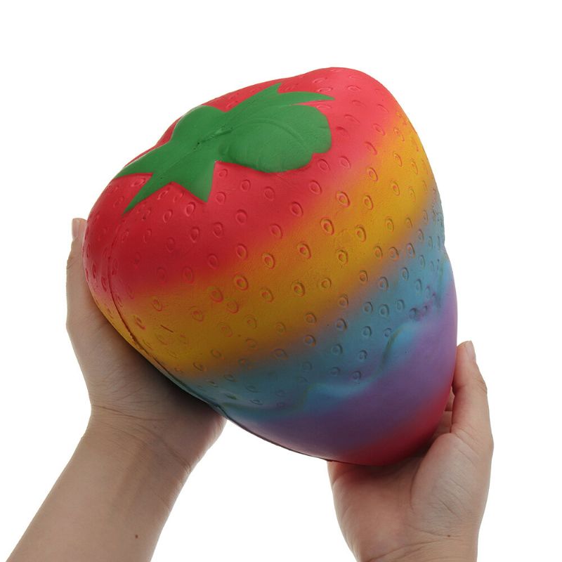 Kawaii Huge Strawberry Squishy Søt Myk Giant Solw Rising Leke Med Innpakning