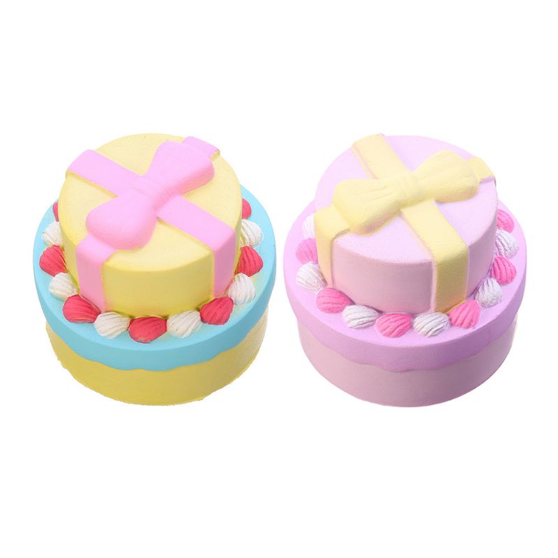 Sløyfe Dobbel Kake Squishy Med Emballasjesamlingsgave