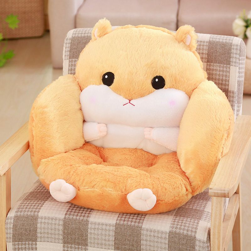 Tegneserie Hamster Setepute Kawaii Plysj Hjemmekontor Midjepute Stolpute