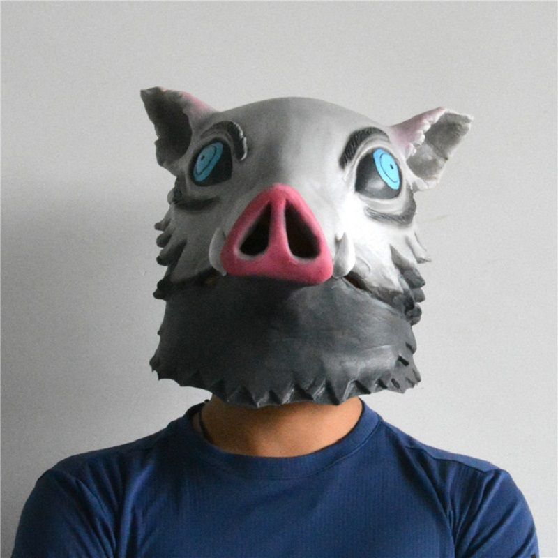Anime Demon Slayer Kimetsu No Yaiba Hashibira Inosuke Pig Mask Halloween Costuem Cosplay For Voksen