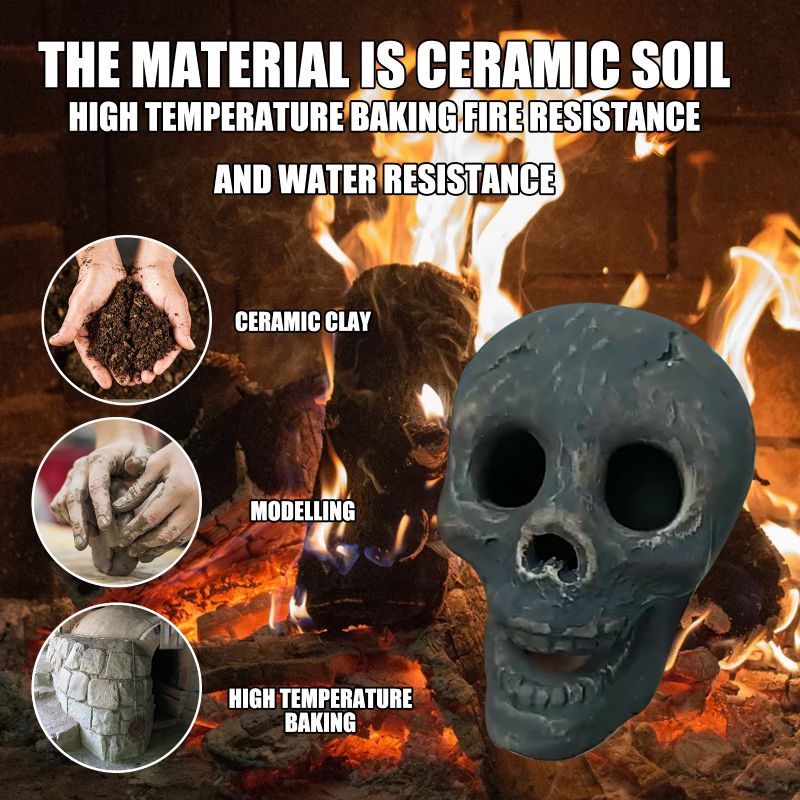 Halloween Komfyr Grill Fest Dekor Simulering Skull Rekvisitter Skrekk Keramiske Ornamenter