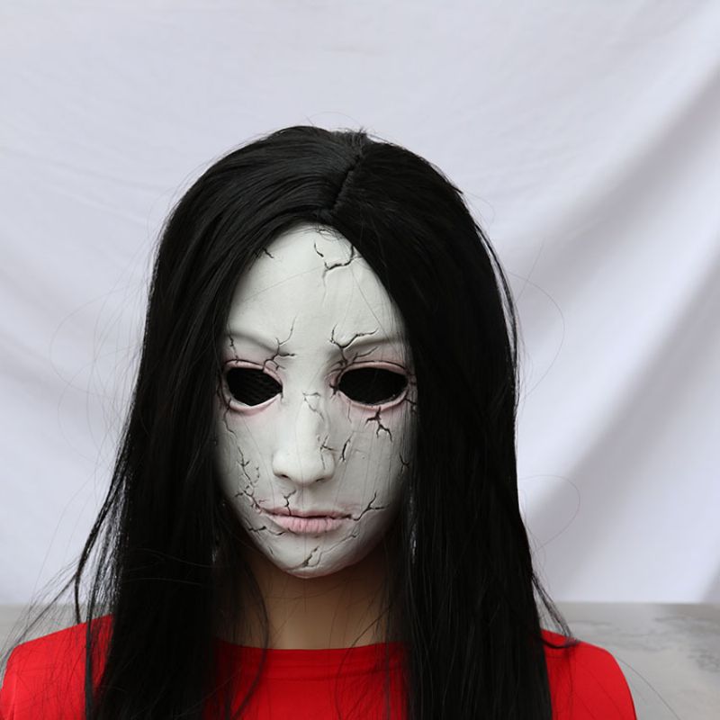 Halloween Mask Horror Haunted House Room Escape Skjelett Kvinnelig Ghost Zombie Face Hood