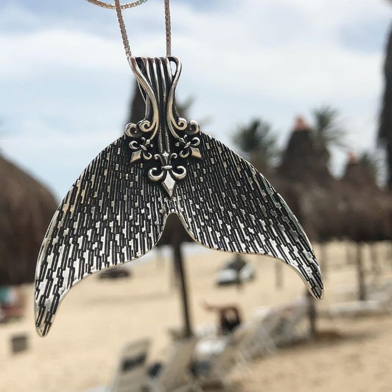 Bohemian Antikk Sølv Havfrue Hale Anheng Halskjeder For Kvinner Vintage Beach Party Smykker Gave
