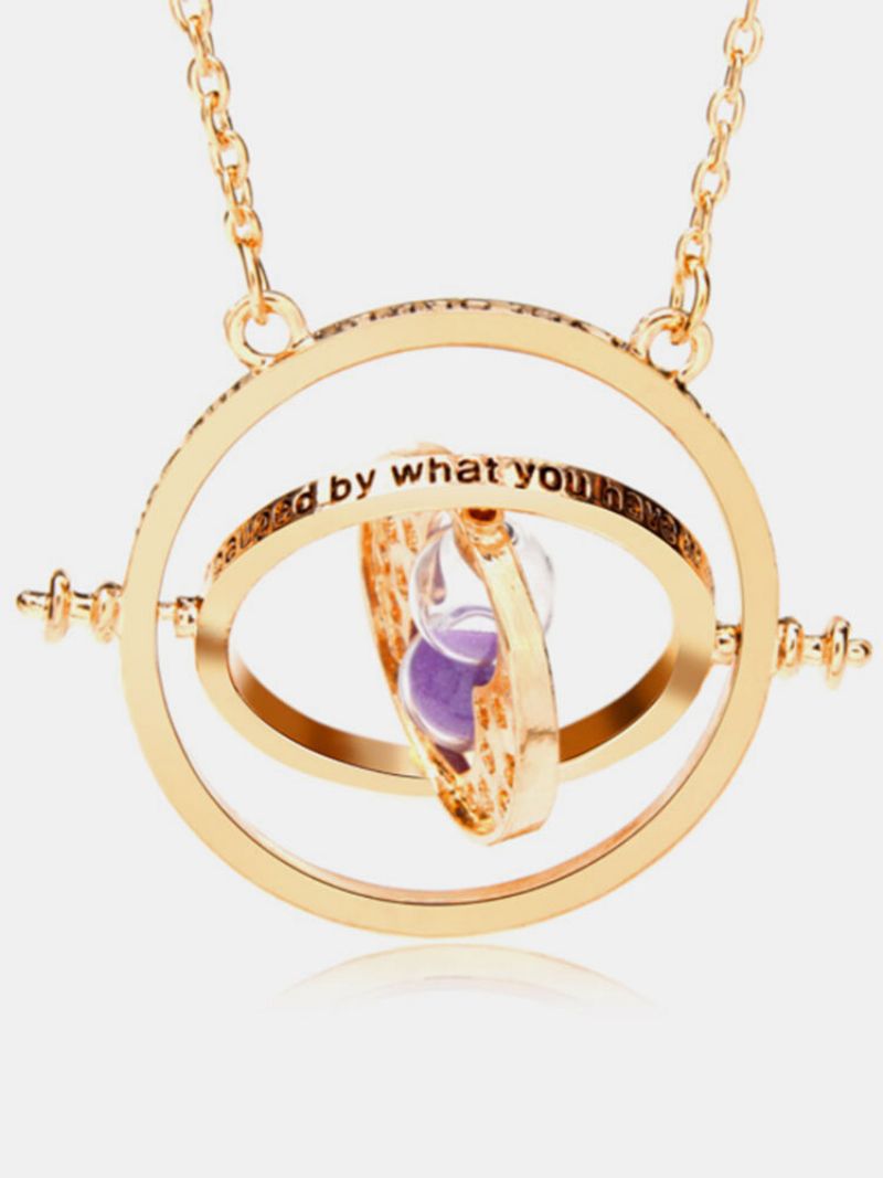 Gull Roterende Timeglass Time Turner Sjarm Halskjeder For Kvinner