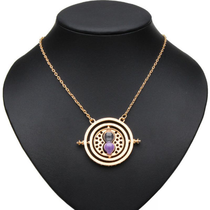 Gull Roterende Timeglass Time Turner Sjarm Halskjeder For Kvinner