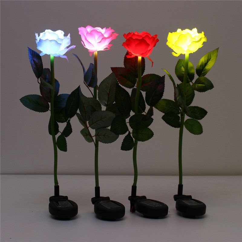 Solenergi Rose Garden Stake Landskapslampe Utendørs Yard Light Control
