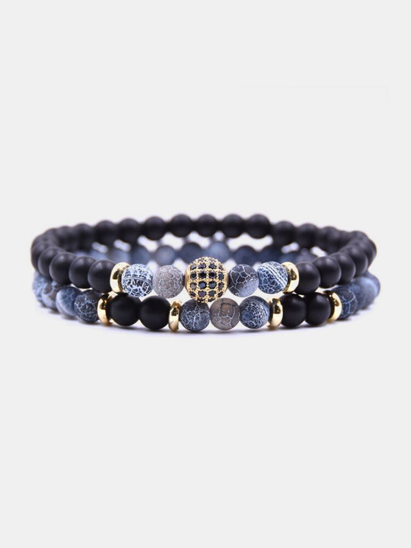 2 Stk/sett Vintage Multi-lags Diy Geometrisk-formet Perler Armbånd