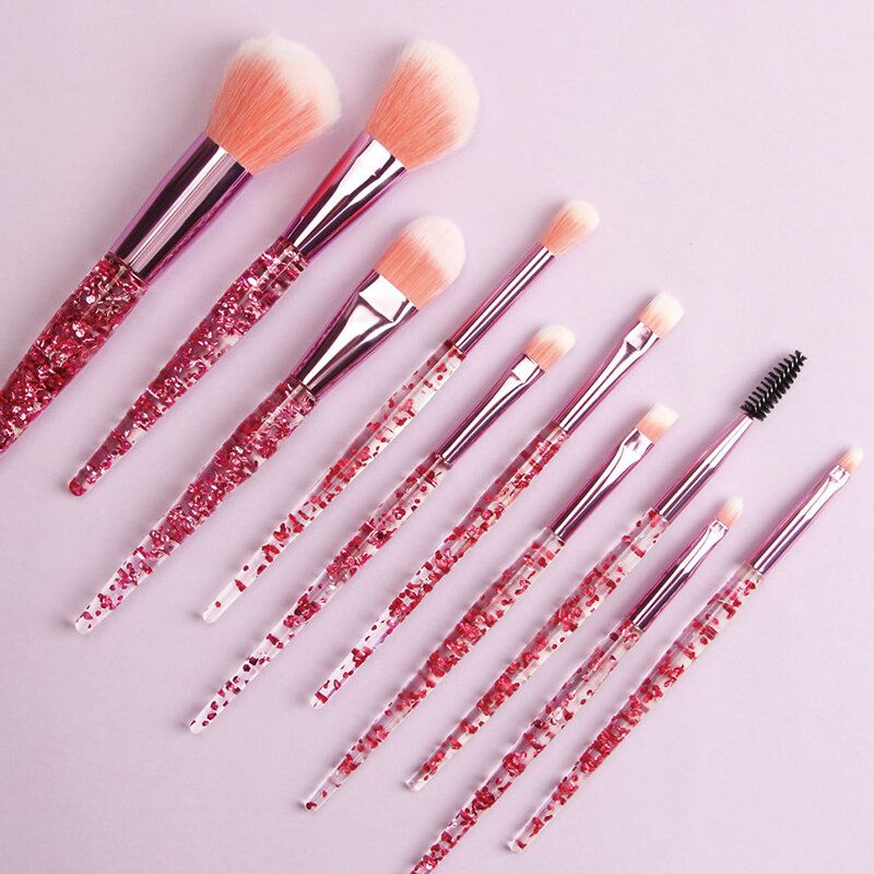 10 Stk/sett Makeup Brushes Kit Flash Diamond Drift Sand Brush Øyenbryn Øyenskyggebørste