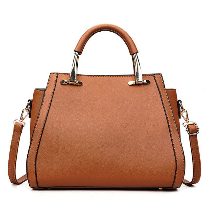 2 Stk Kvinner Pu Lær Håndveske Fritid Solid Crossbody Bag