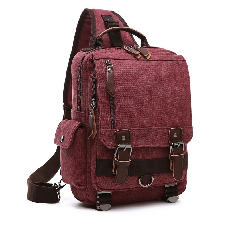 Canvas Outdoor Travel Messenger Chest Bag Ol Unisex Single Shoulder Backpack For Men