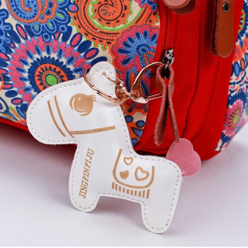 Canvas Praktisk Mammaveske Multifunksjonell Skulderveske Crossbody Bag Ryggsekk