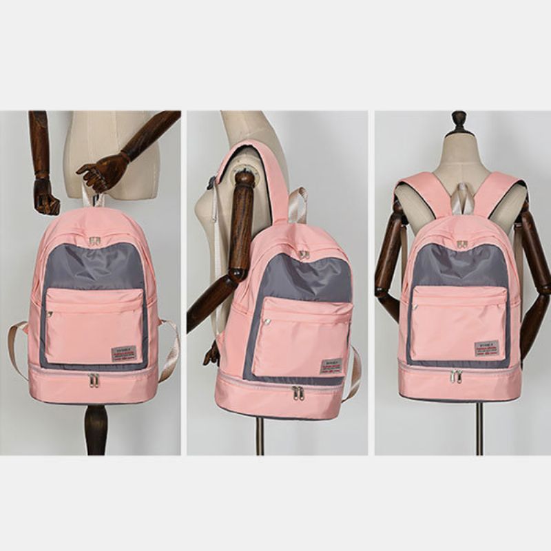 Dame Canvas Casual Patchwork Ryggsekk