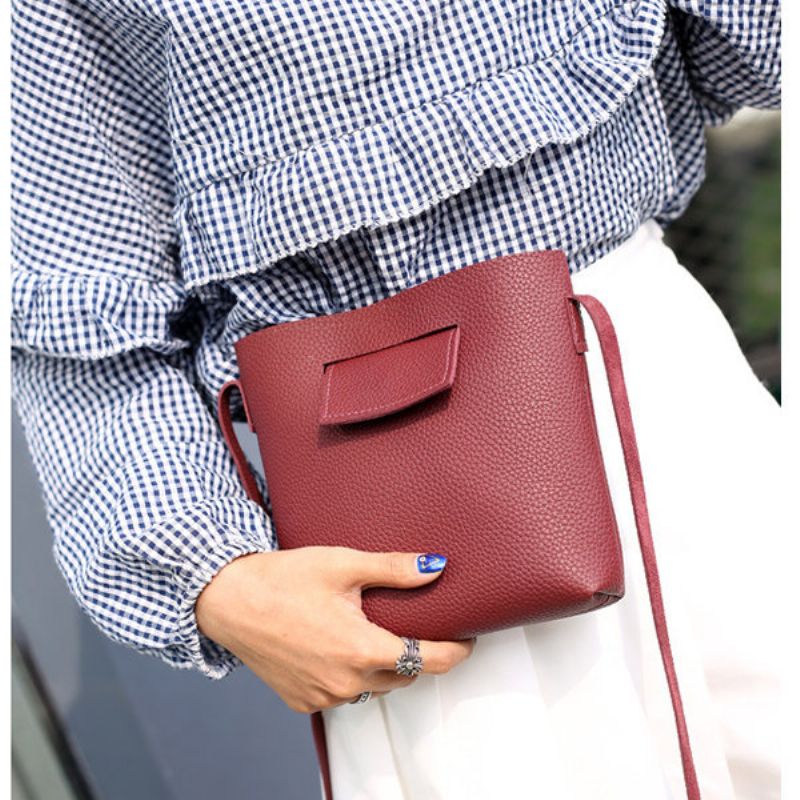 Dame Pu Skinn Myk Crossbody Bag Skulderveske Dating Bag
