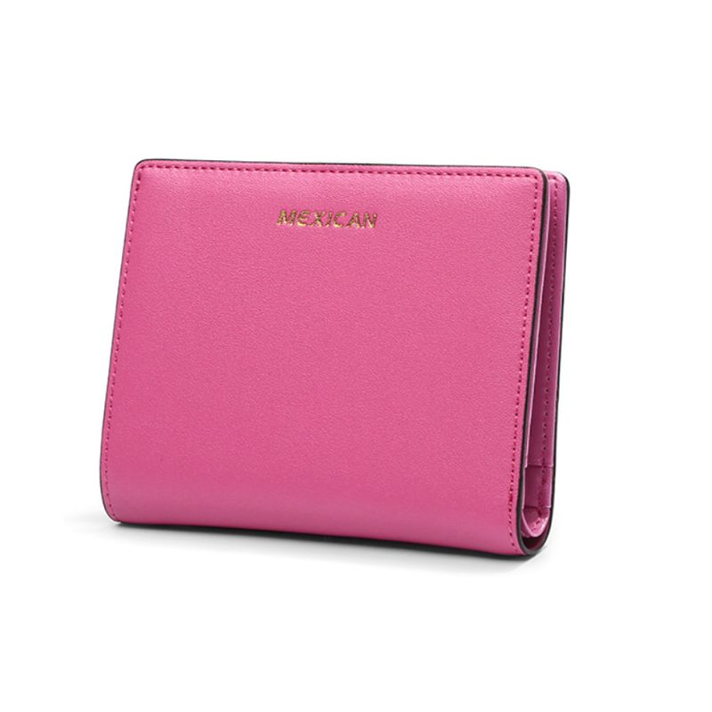 Dame Veske Liten Skinn Lomme Mini Kort Slank Bifold Retro Pengeklips Gaver Til Kvinner