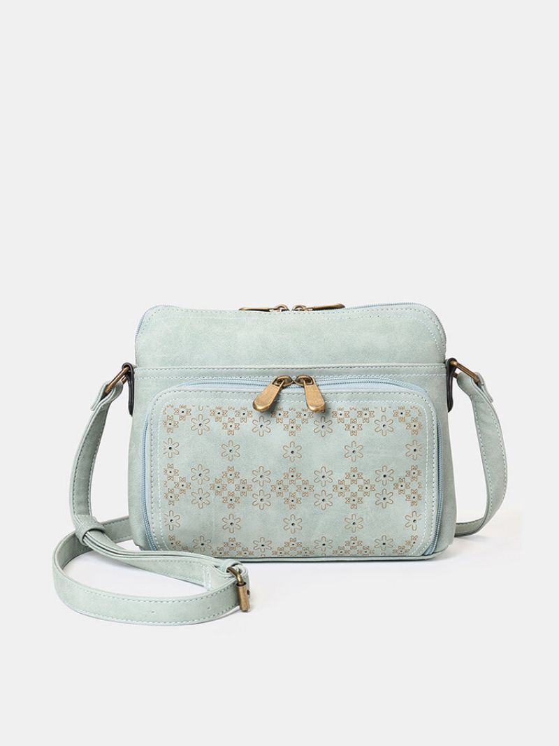 Hollow Out Lett Solid Flower Design Crossbody Bag