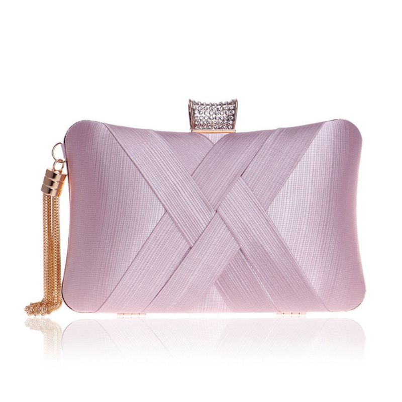 Imitert Silke Kveldsveske Europeiske Og Amerikanske Damer Bankett Clutch Dame Kjole