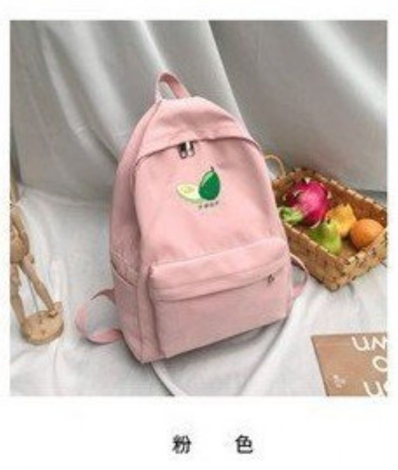 Ins Wind Bag Kvinnelige Høyskolestudenter Harajuku Ryggsekk Day High School Ancient Sense Girl Brodery Line Lerretsryggsekk