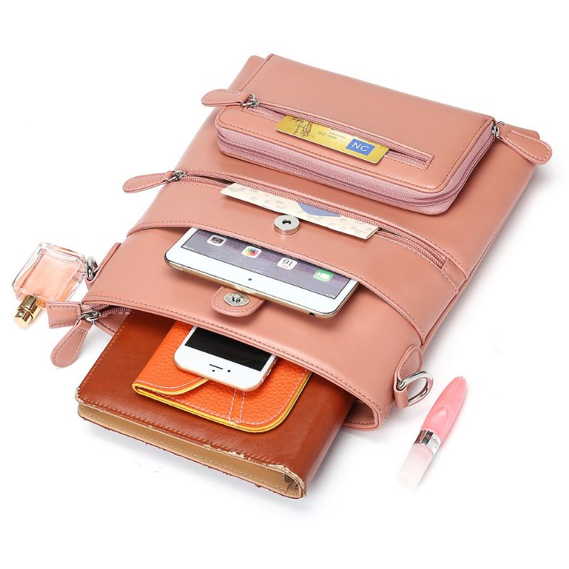 Kvinner Anti-tyveri Solid 2 Picese Multifunction Crossbody Bag