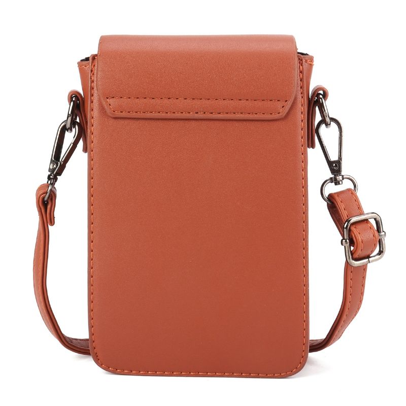 Kvinner Casual Pu-skinndeksel Telefonveske Crossbody-veske