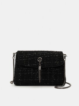 Kvinner Elegant Ullklut Dusk Kjede Skulderveske Crossbody Bag