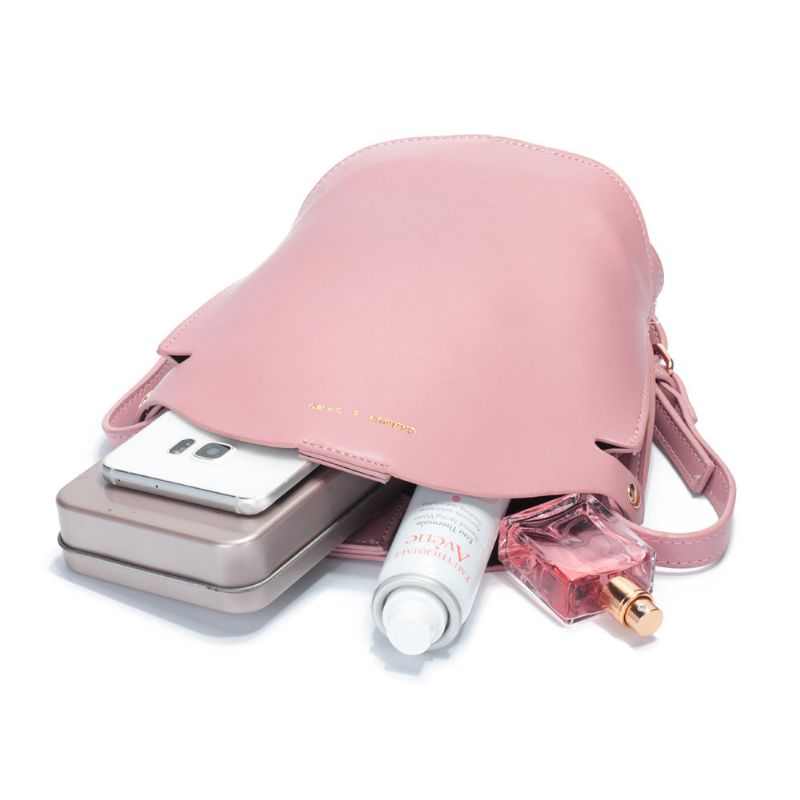 Kvinner Stilig Pu-skinn Bukcet-vesker Skuldervesker Crossbody-veske Telefonvesker