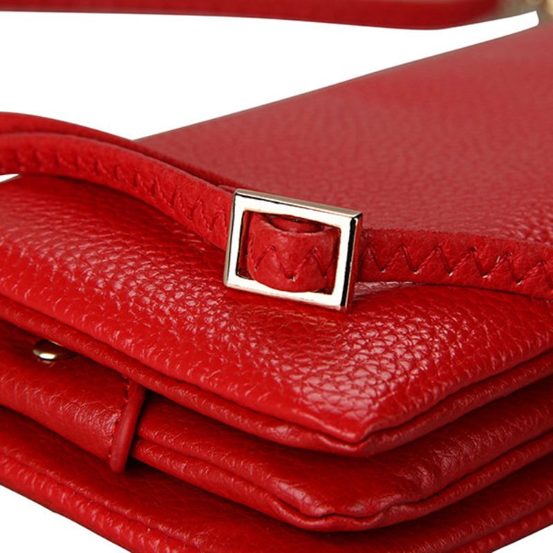 Kvinner Tre-lags Skinntelefonveske Skuldervesker Crossbody-vesker