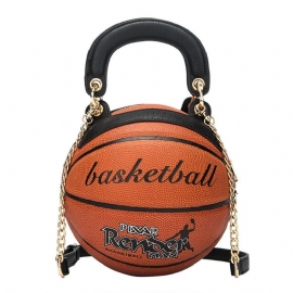 Luksus Høykvalitets Trend Rund Kvinneveske Basketball Styling Personlighet Kreativ Håndbagasje Skulderkjede Diagonalpakke
