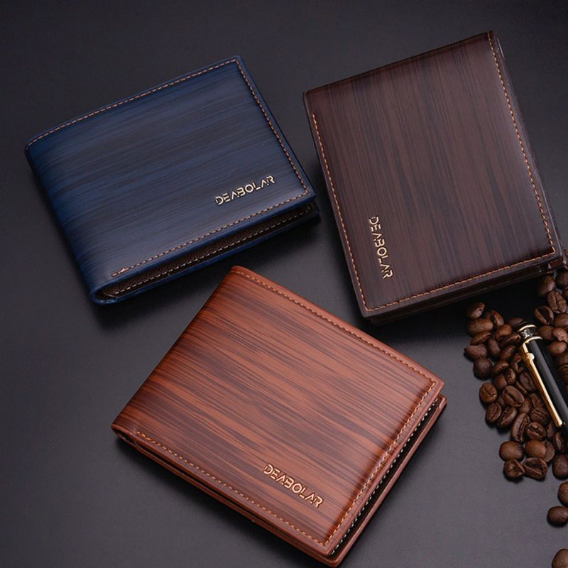 Men's Simple Short Wallet Klassisk Firkantet Multiple Card Slots Business