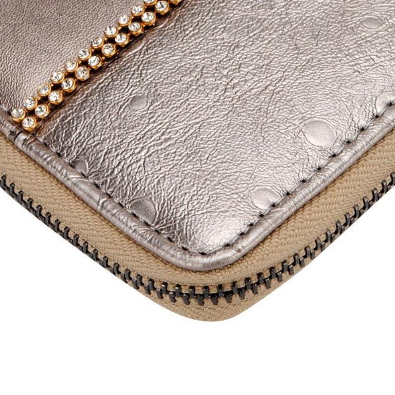 Mote Kvinner Rhinestones Retro Lang Glidelås Lommebok