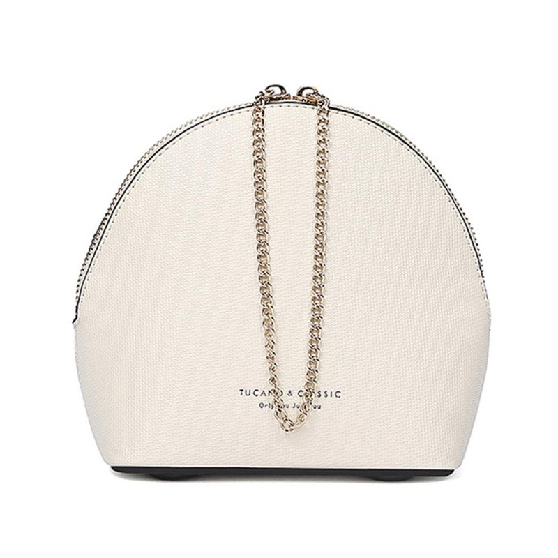 Shell Shape Skulderveske Trendy Enkel Stil Kvinner Crossbody Bag Med Skulderkjede 2023 Ny