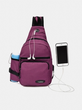 Usb-anschluss Nylon Lett Brystveske Stor Kapasitet Skulderveske Crossbody-vesker For Kvinner