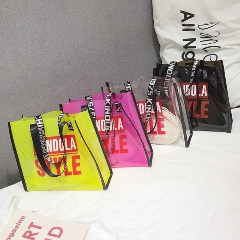 Veske Dame Tide Fashion Wild Skulderveske Transparent Mother Bag Stor Kapasitet Tote Bag