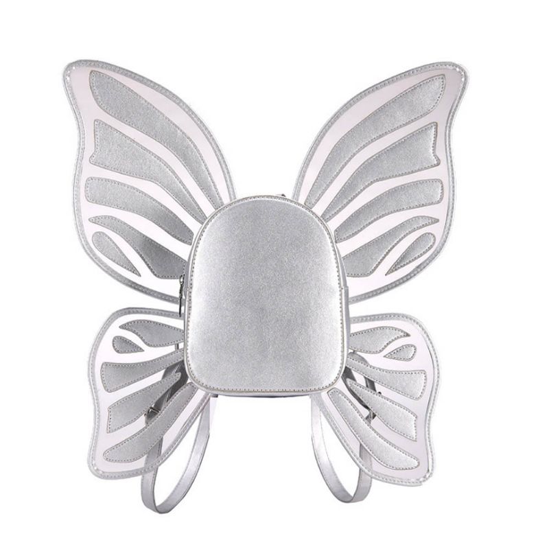 Vinkler Vinger Dame Ryggsekk Pu Materiale Rullesekk Butterfly Shape Pakke-sekk For Kvinner