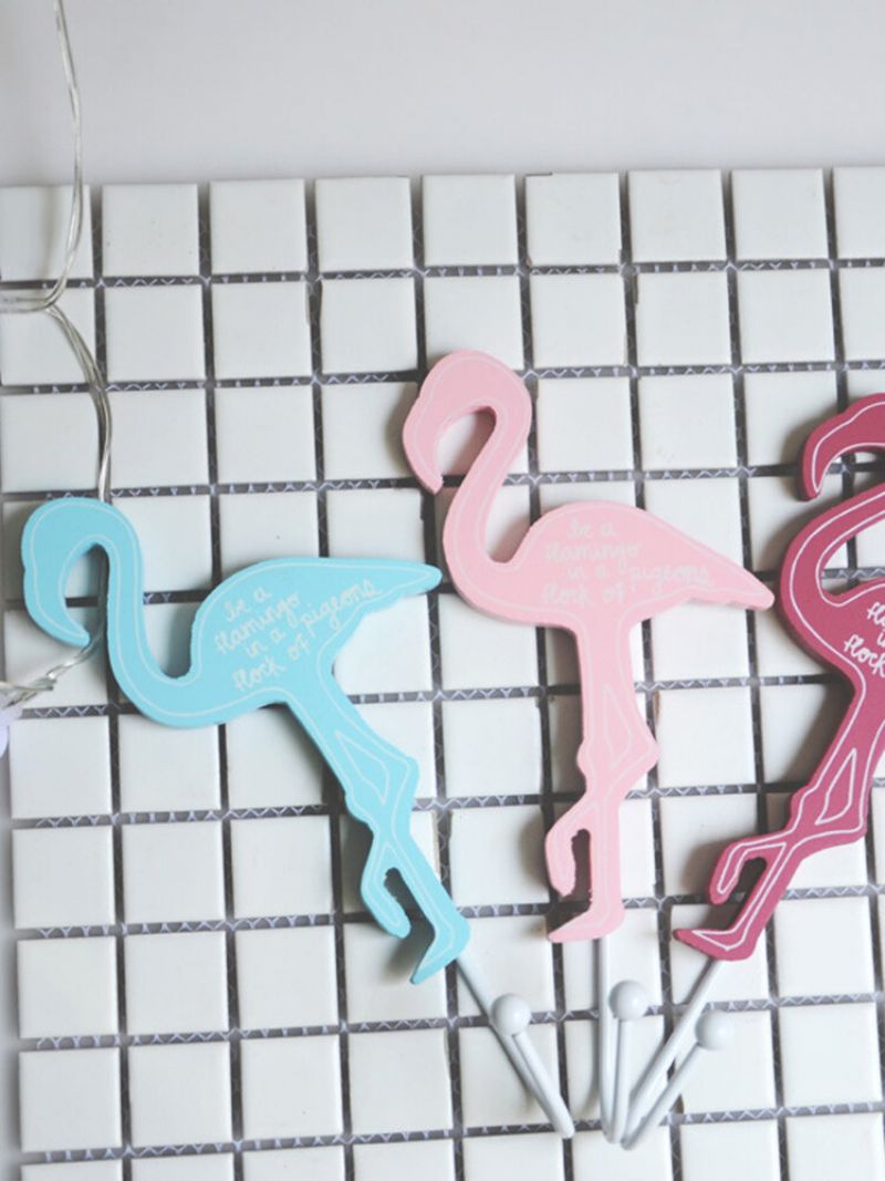3 Stk Flamingoer Kleskroker Trehåndverk Kreativt Hjem Stuedekorasjoner Veggkunst