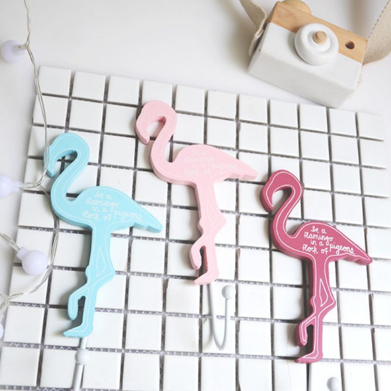 3 Stk Flamingoer Kleskroker Trehåndverk Kreativt Hjem Stuedekorasjoner Veggkunst