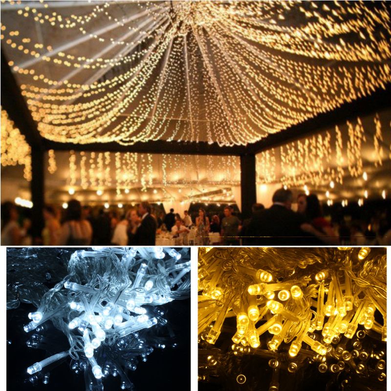 6mx3m 600 Led Lysstreng Bryllupsfest Xmas Jul Utelampe Vanntett