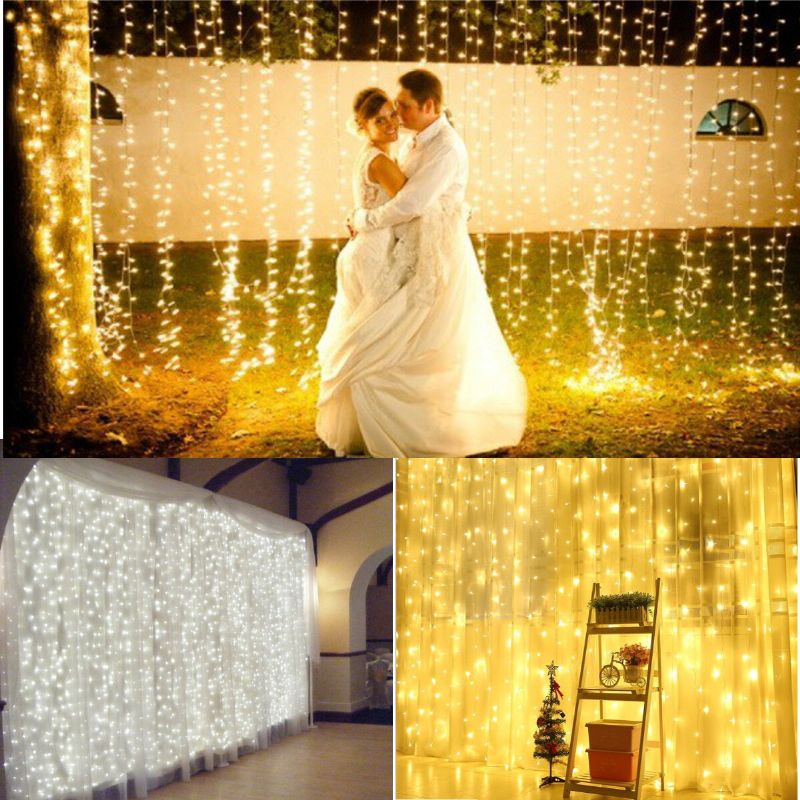 6mx3m 600 Led Lysstreng Bryllupsfest Xmas Jul Utelampe Vanntett