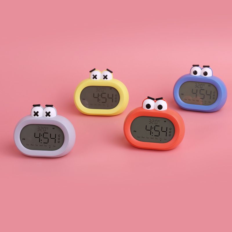 Big Mouth Alarm Clock Intelligent Multifunksjonell Student Barn Lader Tegneserie Søt Pet Mini Vekkerklokke