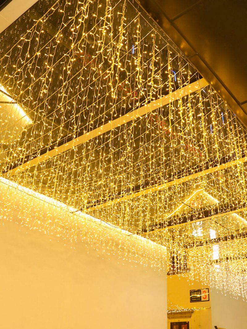 Christmas Garland Led Gardin Icicle String Lights Fairy Light Outdoor Party Dekor