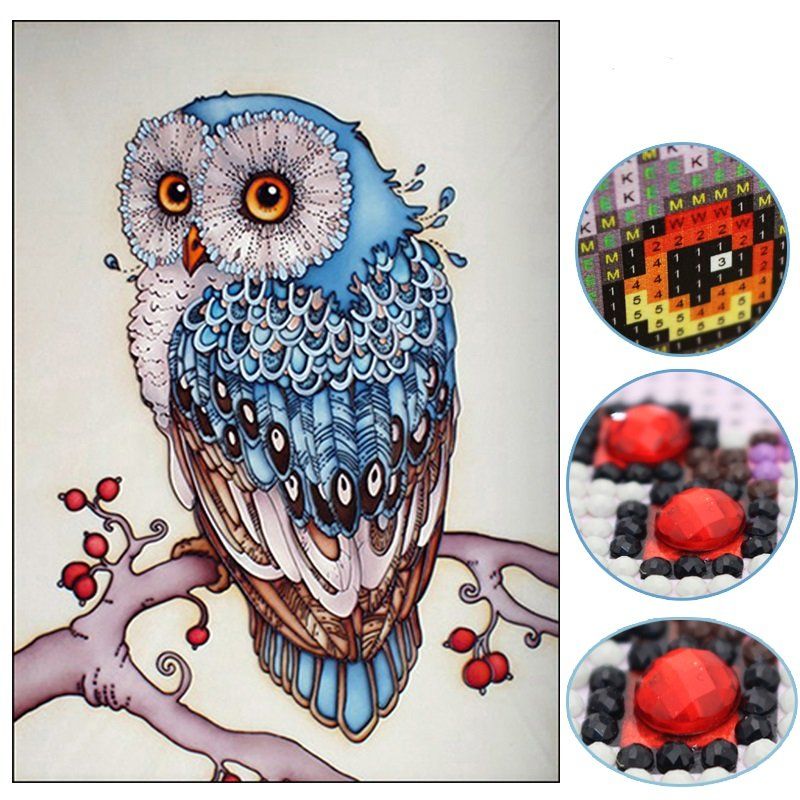 Diy Owl Full 5d Diamantmaleri Veggkunst Hengende Malerigave Home Decor