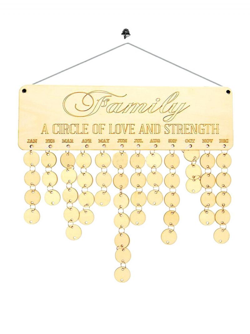 Familiebursdagsfeiring Påminnelse Treplakett Board Calendar Home Decoration
