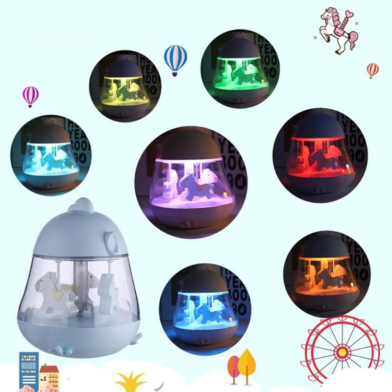 Karusell Led Nattlys Romantisk Nattbordlampe Festdekor Musikklampe Musikkboks
