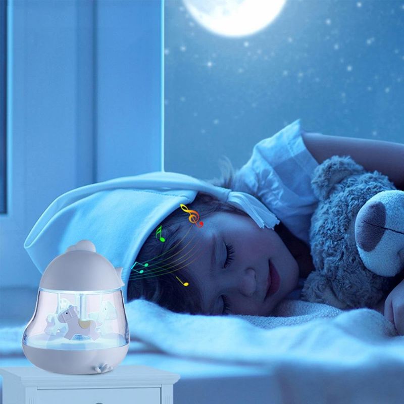 Karusell Led Nattlys Romantisk Nattbordlampe Festdekor Musikklampe Musikkboks