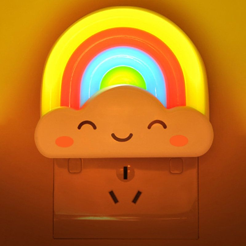 Nattlys Tegneserie Lovely Rainbow Cloound Formet Led-lys Soverom Hjemmeinnredning
