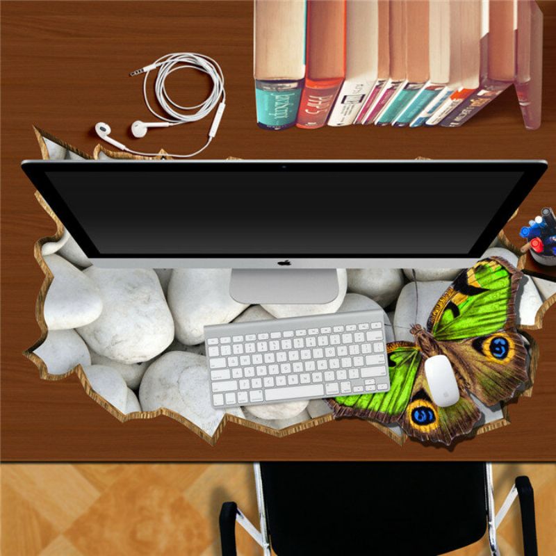 Stone Butterfly Pag Sticker 3d Skrivebordsklistremerke Veggdekor Hjem Vegg Skrivebord Bord Dekor Gave