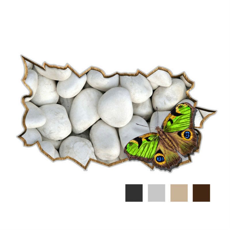 Stone Butterfly Pag Sticker 3d Skrivebordsklistremerke Veggdekor Hjem Vegg Skrivebord Bord Dekor Gave
