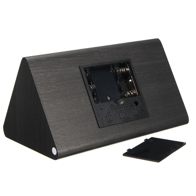 Usb Stemmekontroll Tre Triangel Temperatur Led Digital Vekkerklokke Fuktighetstermometer
