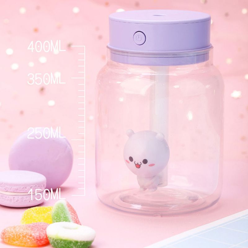 Mute Night Light Luftfukter Candy Bottle For Office Home 400ml Kapasitet